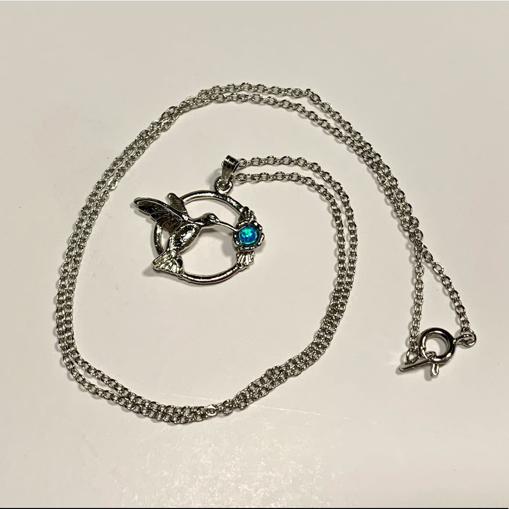 Silver Hummingbird Necklace - Picture 4 of 4
